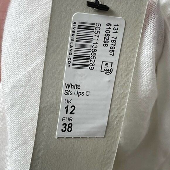 River Island Resort Wear White Tie Front Halter, Vacation, Beachy, Cruise US 10 - Picture 15 of 16